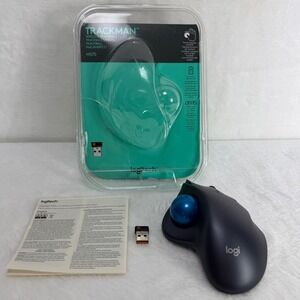 Logitech Trackman M570 Wireless Trackball Mouse Graphite Blue New Open Package